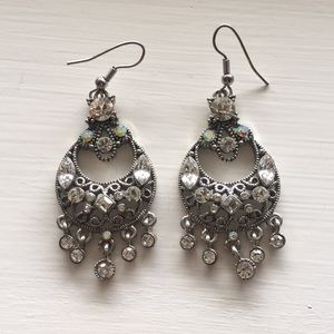 Silver Crystal Earrings